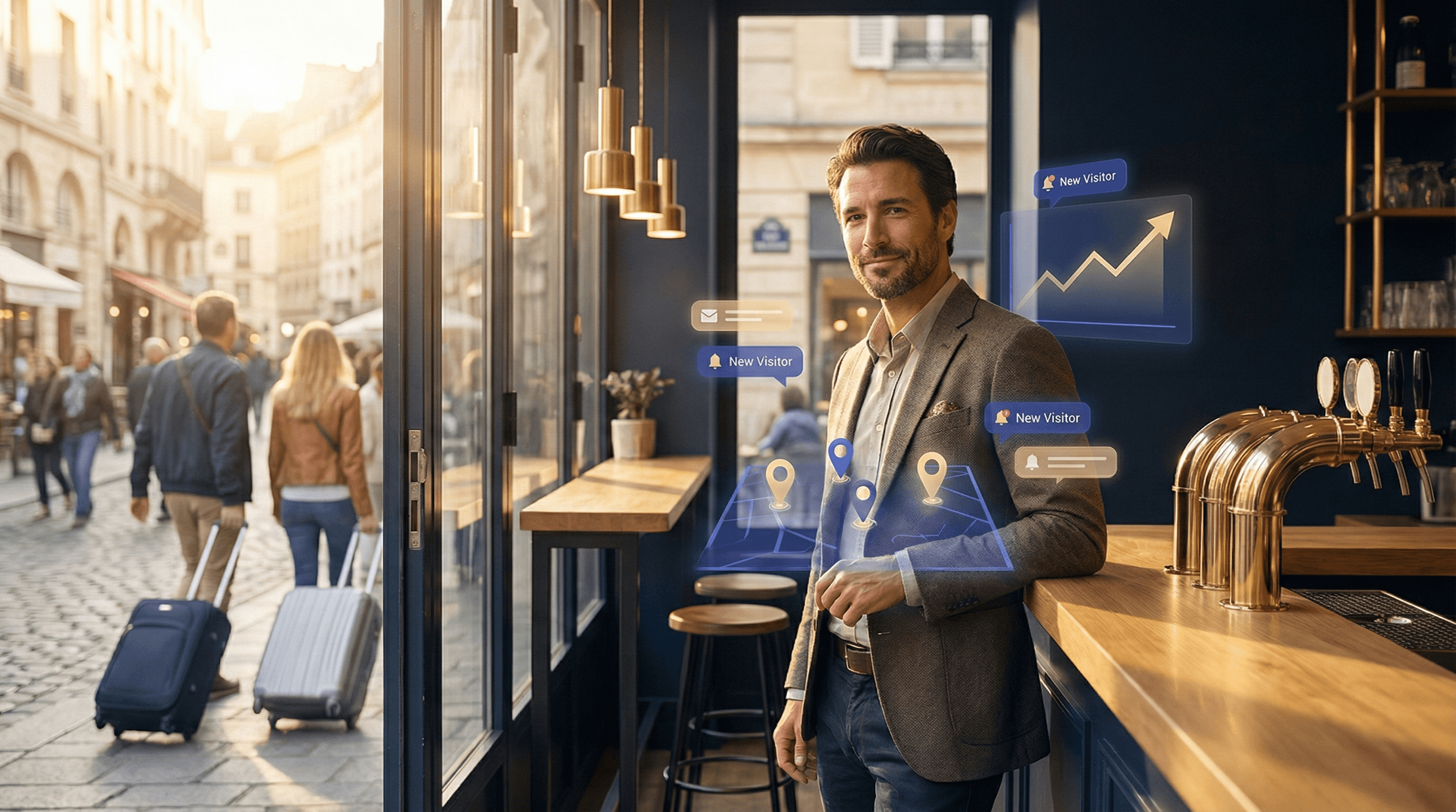 Turizm bölgesinde işletme görünürlüğü